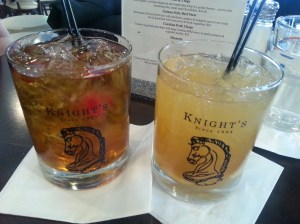 A Manhattan and a Rye & Ginger from Knight's Downtown in Ann Arbor.